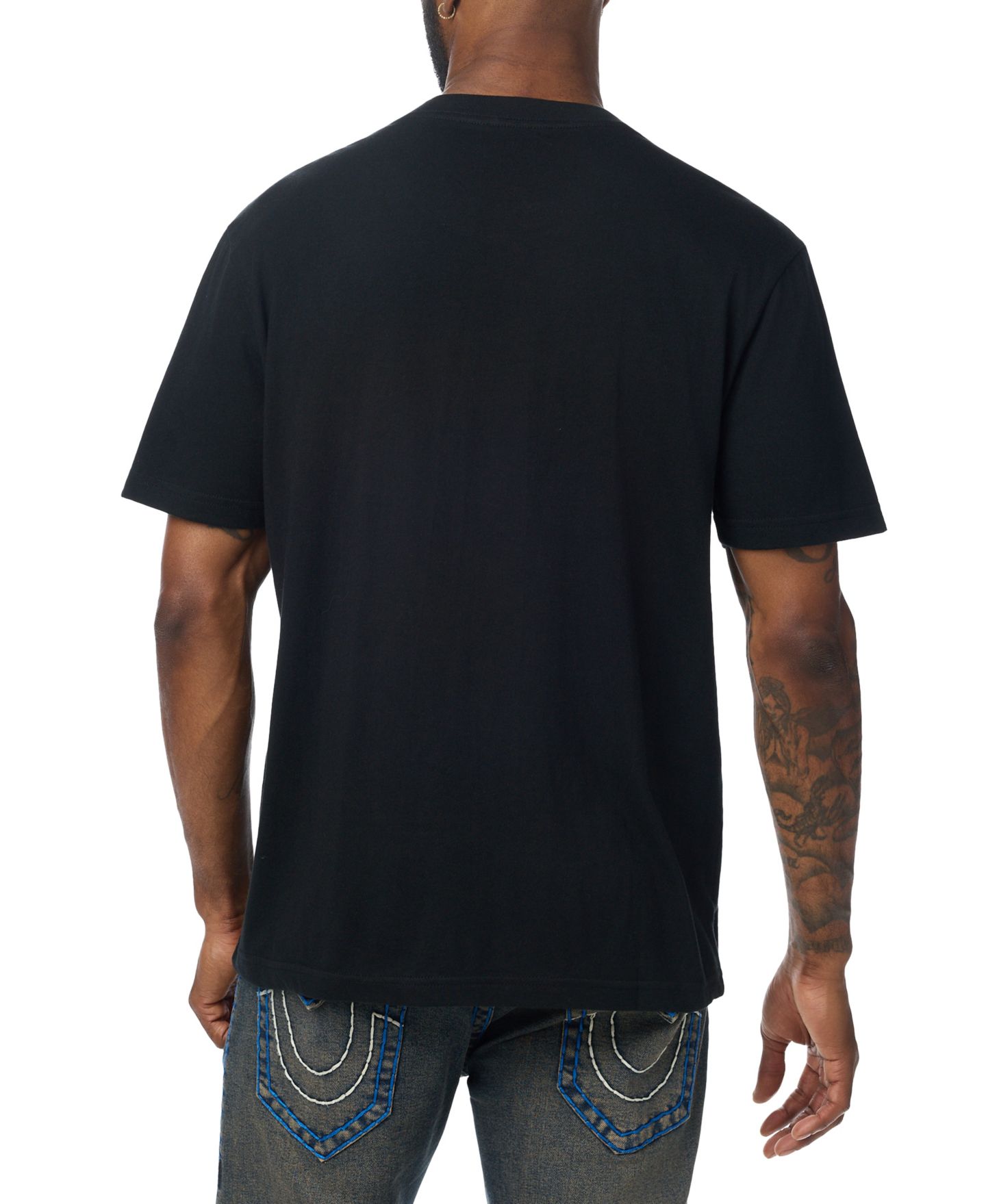 Мужская футболка True Religion Stitched Block Buddha Graphic Logo, цвет: Угольно-чёрный — фото 3