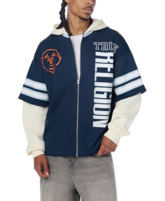 Men's Y2K Football Jersey Zip Hoodie