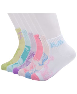 Girls' 4-16 Disney Princess Ankle Crew Socks, 6-Pack