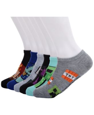 Boys' 4-20 Minecraft No Show Socks, 6-Pack