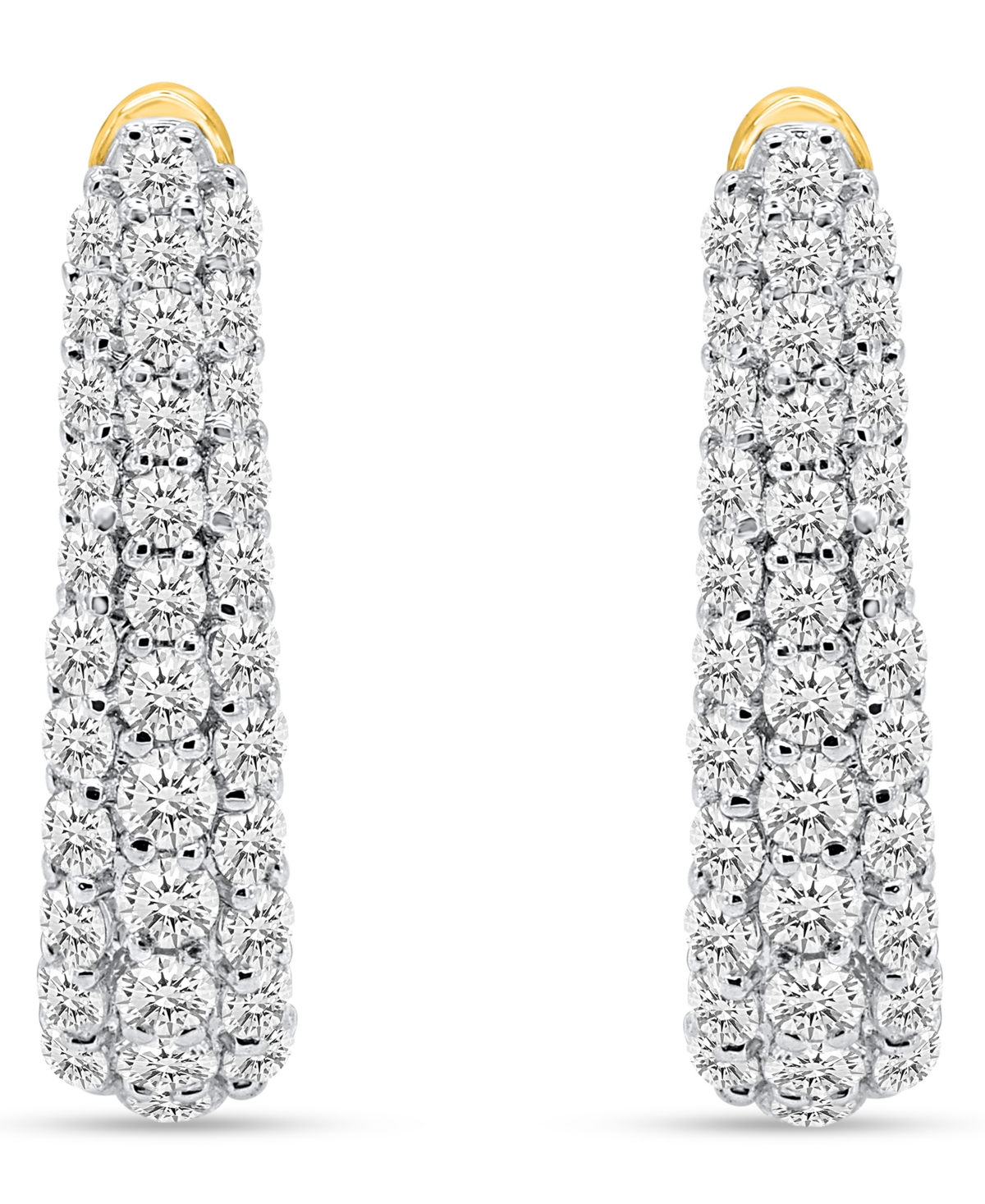 Forever Grown Diamonds Lab-Grown Diamond Multi-Row Hoop Earrings (1 ct. t.w.) Sterling Silver (Also Available & 14k Gold Plated)