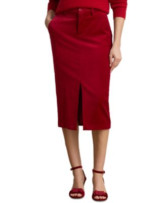 Women's Lakinya High-Waisted Midi Velvet Skirt