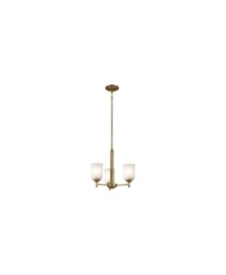 Shailene 15.25" 3-Light Mini Chandelier in Natural Brass