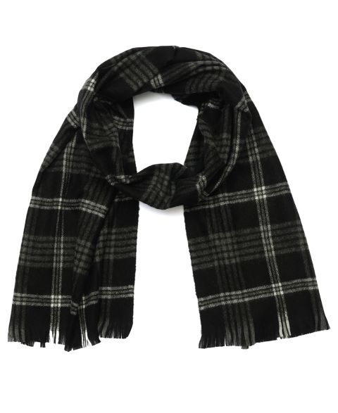 Мужской шарф Tommy Hilfiger Check Plaid Yarn Dye Fringe, цвет: Чёрный