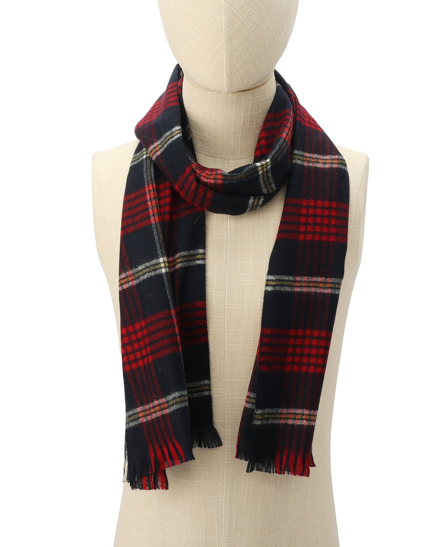 Мужской шарф Tommy Hilfiger Check Plaid Fringe, 17"W x 68"H, цвет: Космический синий разноцветный — фото 5