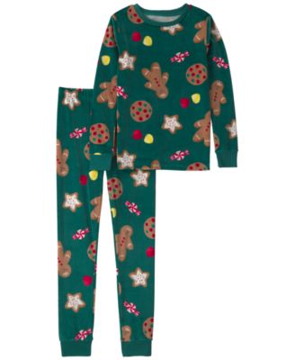 Boys' and Girls' Long-Sleeve Gingerbread Snug-Fit Top and Pants, 2-Piece Set