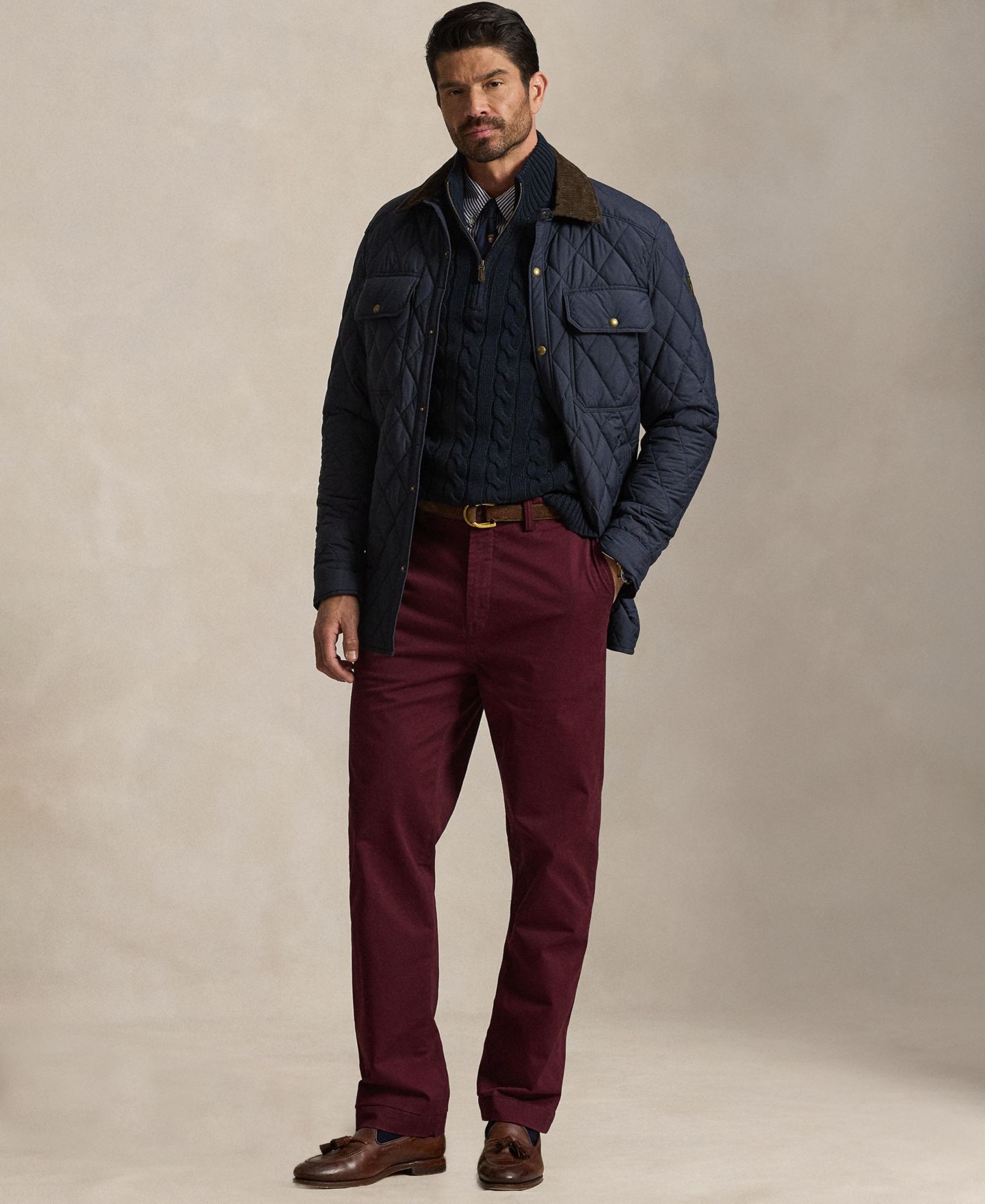Мужская куртка Polo Ralph Lauren Big & Tall Beaton Quilted Snap-Front, цвет: Тёмно-синий — фото 2