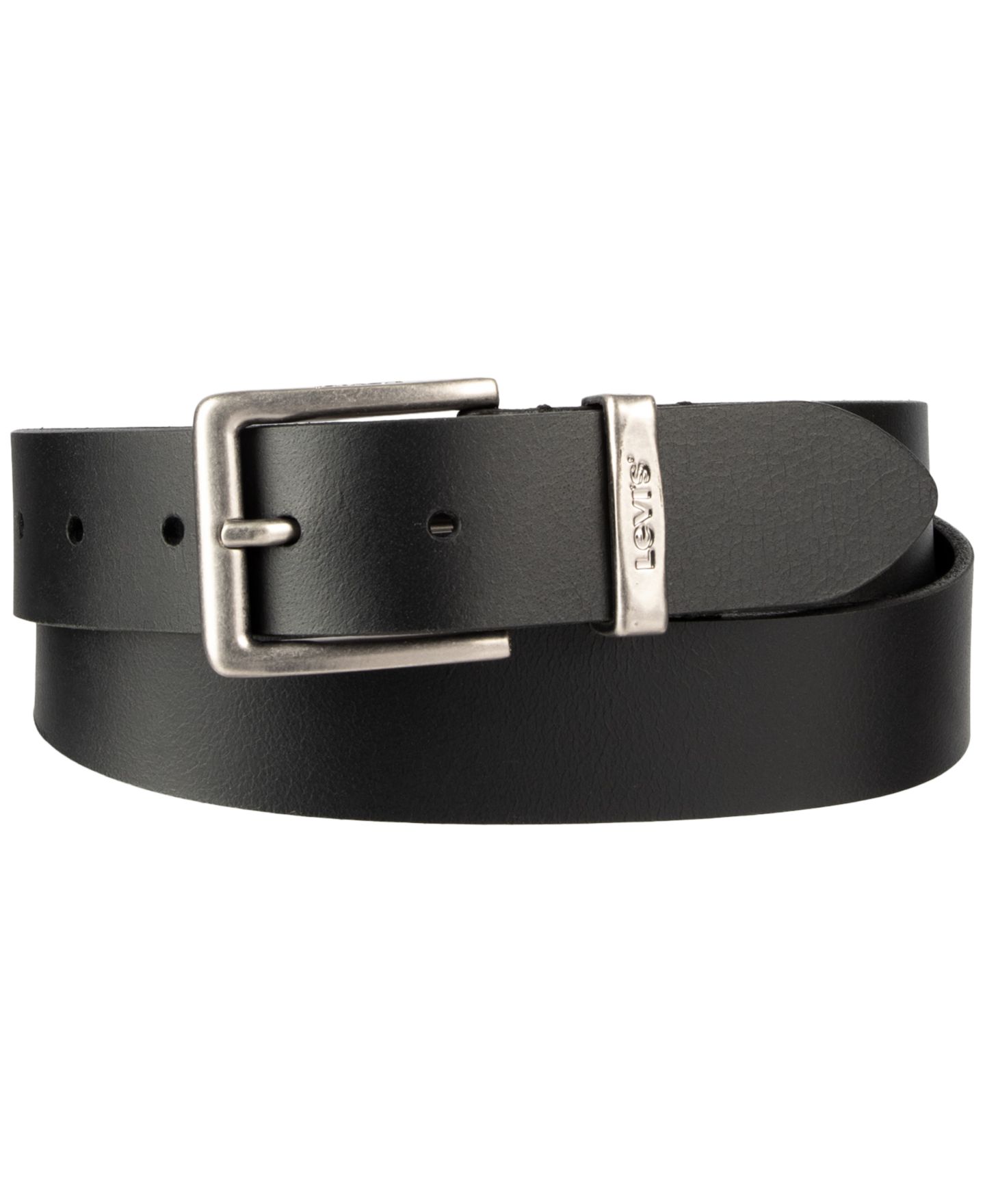 Мужской ремень Levi's 35MM Casual Leather Belt, цвет: Чёрный — фото 1