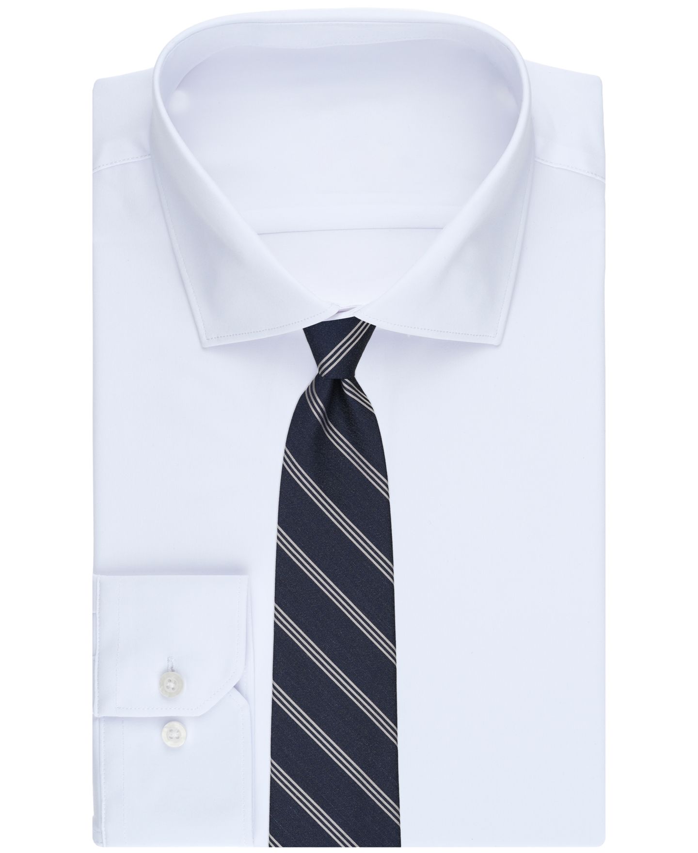 Мужской галстук Brooks Brothers Twltriple Stripe Classic Tie, цвет: Тёмно-синий — фото 3