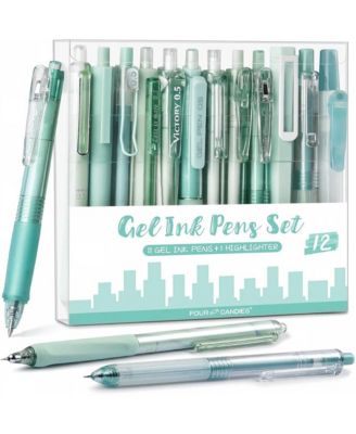 Forest Series Gel Pens, 12Pieces Fine Point Smooth Writing and Highlighter Set