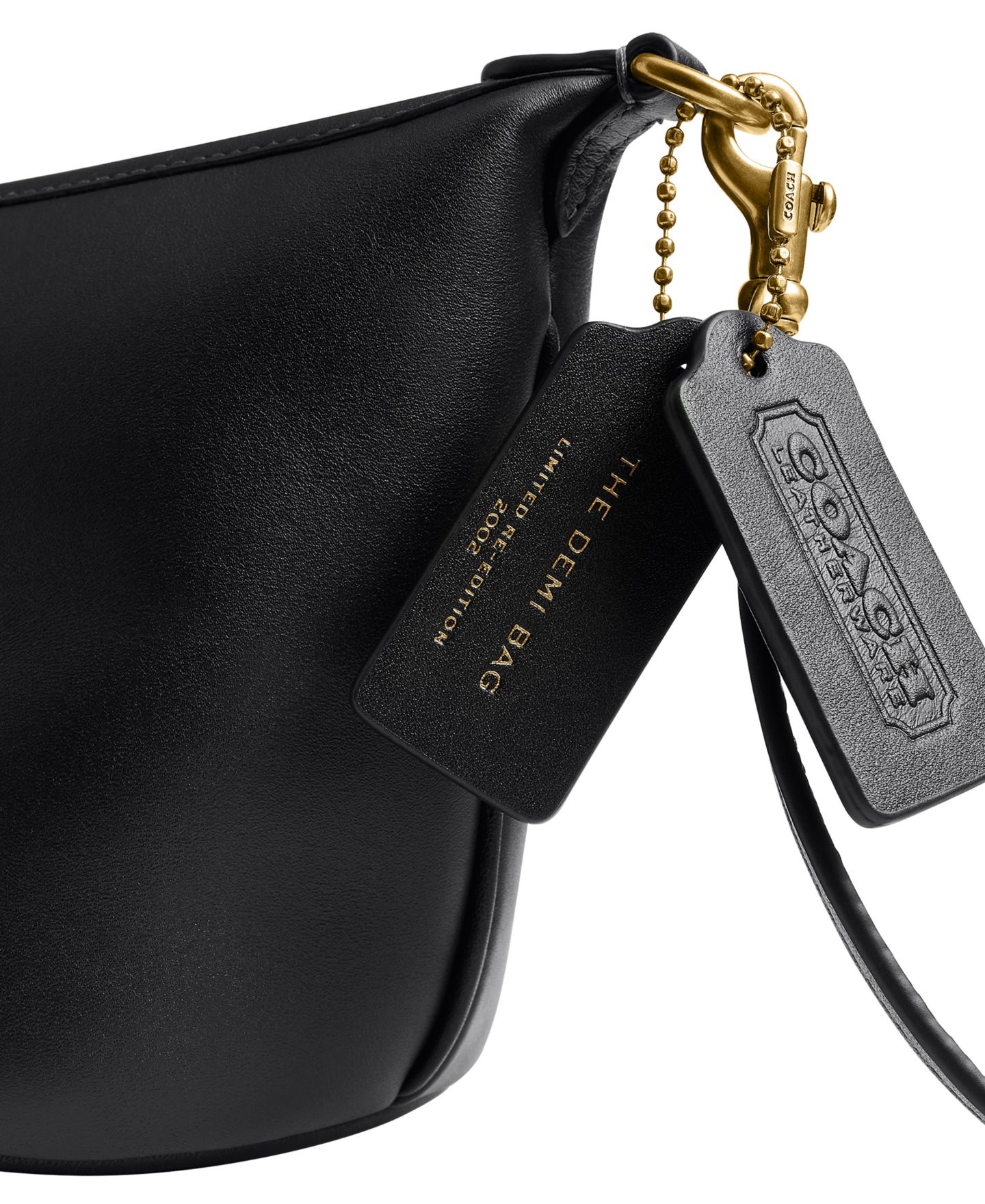 Женская сумка Coach Demi Small Leather Shoulder, цвет: Чёрный / Латунный — фото 4