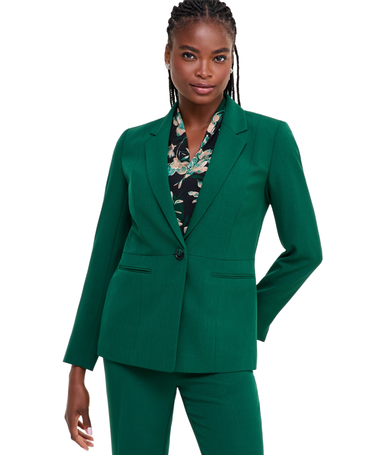 Kasper Women's Holly Stretch 1-button Blazer In Evergreen