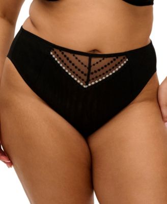 Plus Size Matilda High-Waisted Embroidered Mesh Panty