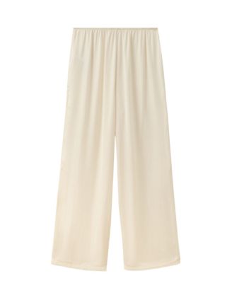 Women's Satin Lace-Trim Pajama Pants