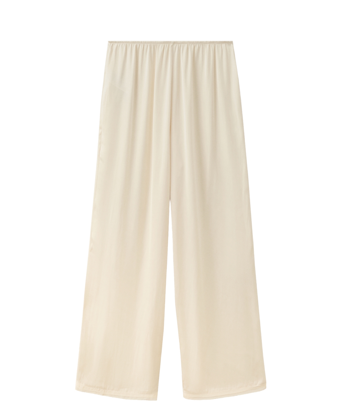 Mango Women's Satin Lace-Trim Pajama Pants