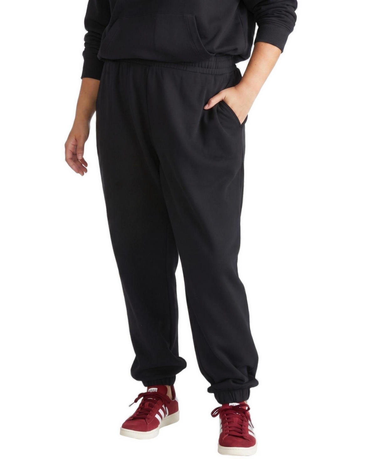 Universal Standard Plus Size Daydream High-Rise Fleece-Lined Joggers - Black