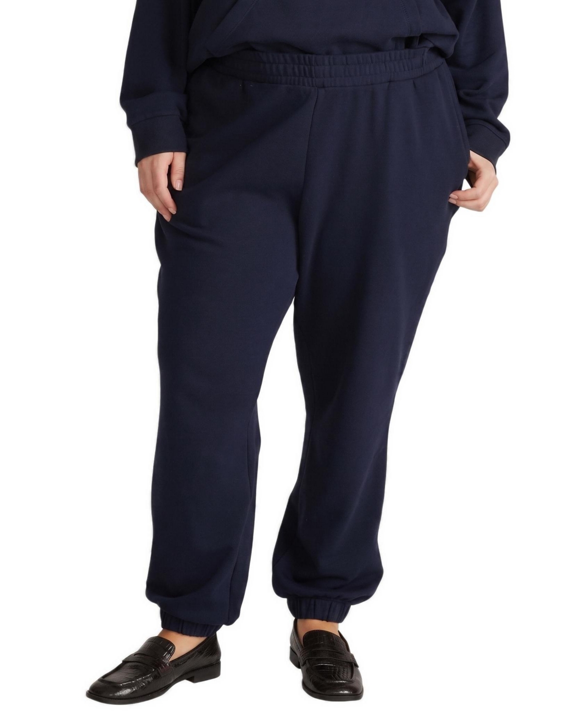 Universal Standard Plus Size Daydream High-Rise Fleece-Lined Joggers - Navy