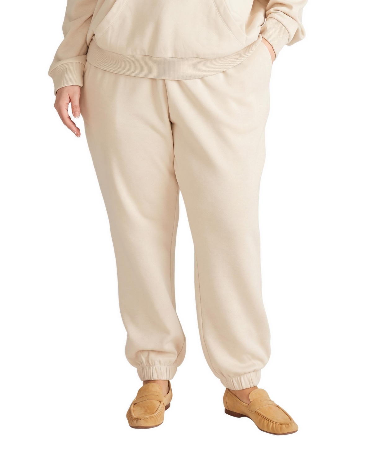 Universal Standard Plus Size Daydream High-Rise Fleece-Lined Joggers - Dove