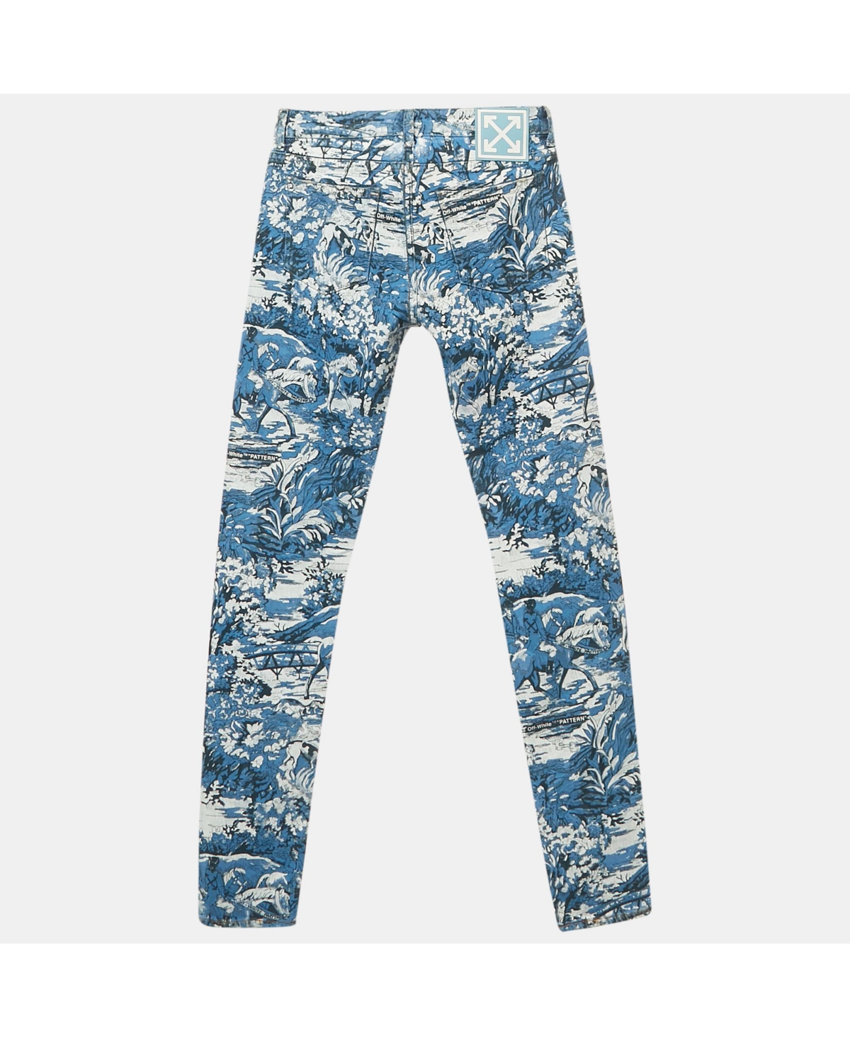 Pre-Owned Off-White Women's Printed Denim Tapestry Skinny Jeans
