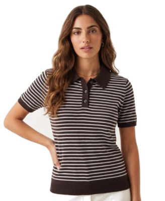 Women's Striped Pullover Polo