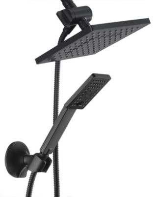 8"Rain Shower Head With Handheld Spray Dual Square Set