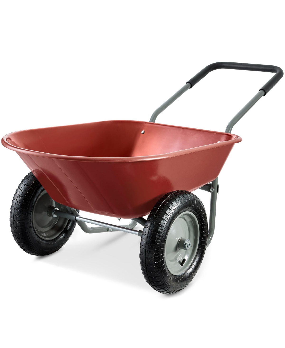 Best Choice Products Dual-Wheel Home Wheelbarrow Yard Garden Cart for Lawn, Construction