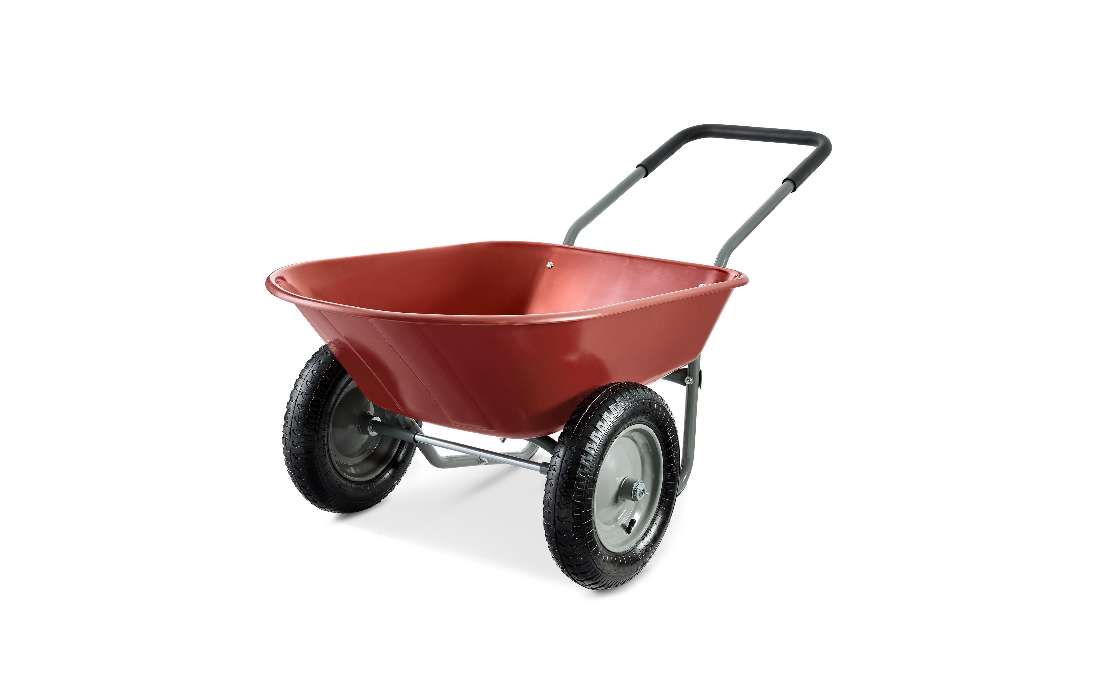 Best Choice Products Dual-Wheel Home Wheelbarrow Yard Garden Cart for Lawn, Construction