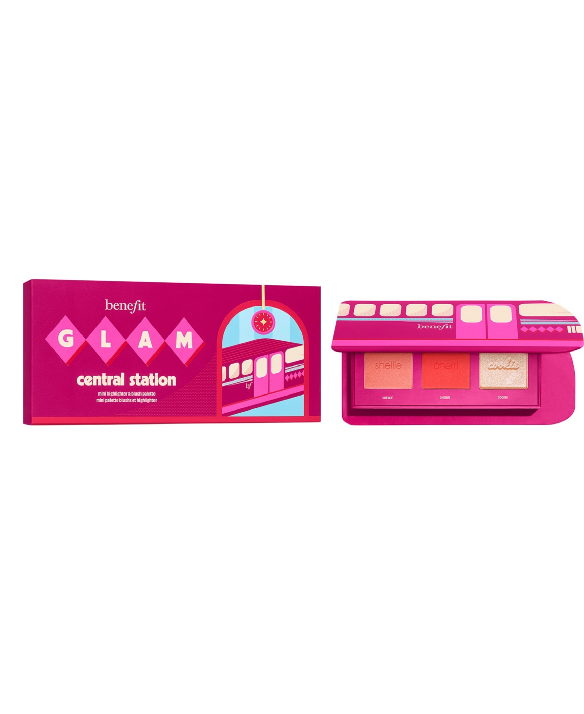 Benefit Cosmetics Glam Central Station Mini Highlighter & Blush Palette In Grand Central