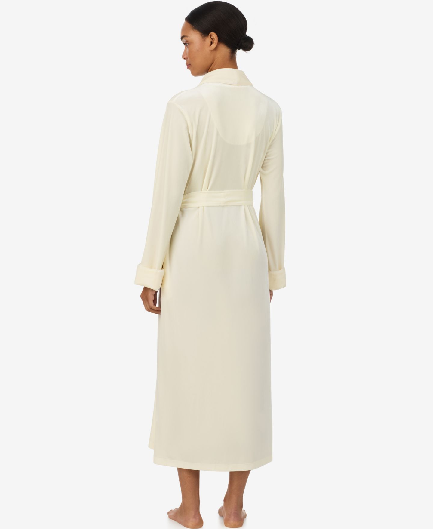 Халат Shawl-Collar, длинный рукав, бархат — Lauren Ralph Lauren, цвет: Кремовый — фото 2