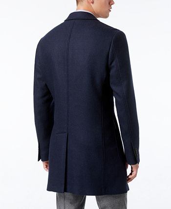 Michael Kors - Men's Slim-Fit Twill-to-Plaid Overcoat