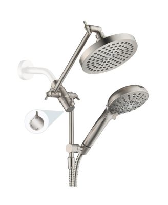 Rain Shower Head Handheld Power Wash Dual Extension Arm 3-way Diverter 9-mode Hose 2.5 GPM