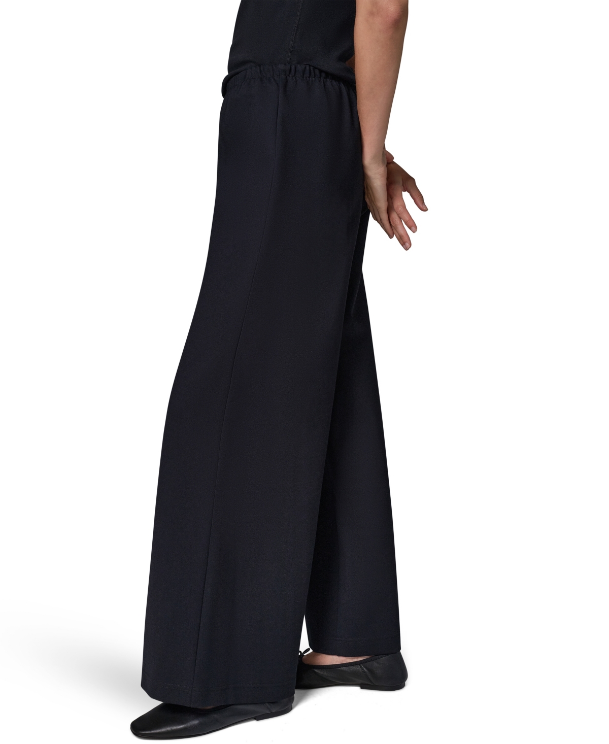 Donna Karan Weekend Women's Double-Knit Mid Rise Wide Leg Pull-On Pants