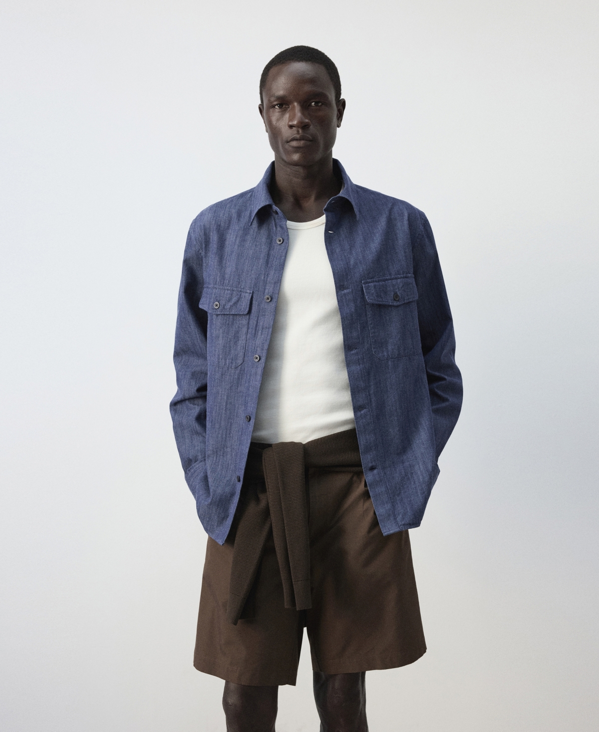 Mango Men's Cotton Denim Overshirt