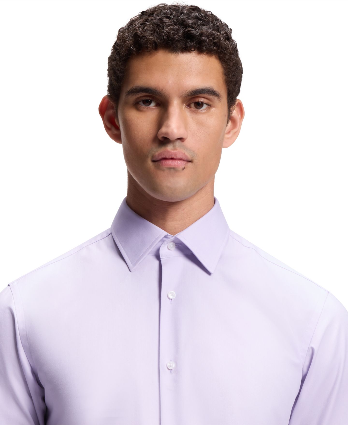 Мужская рубашка Hugo Boss Stretch Cotton Dress Shirt, цвет: Фиолетовый — фото 4