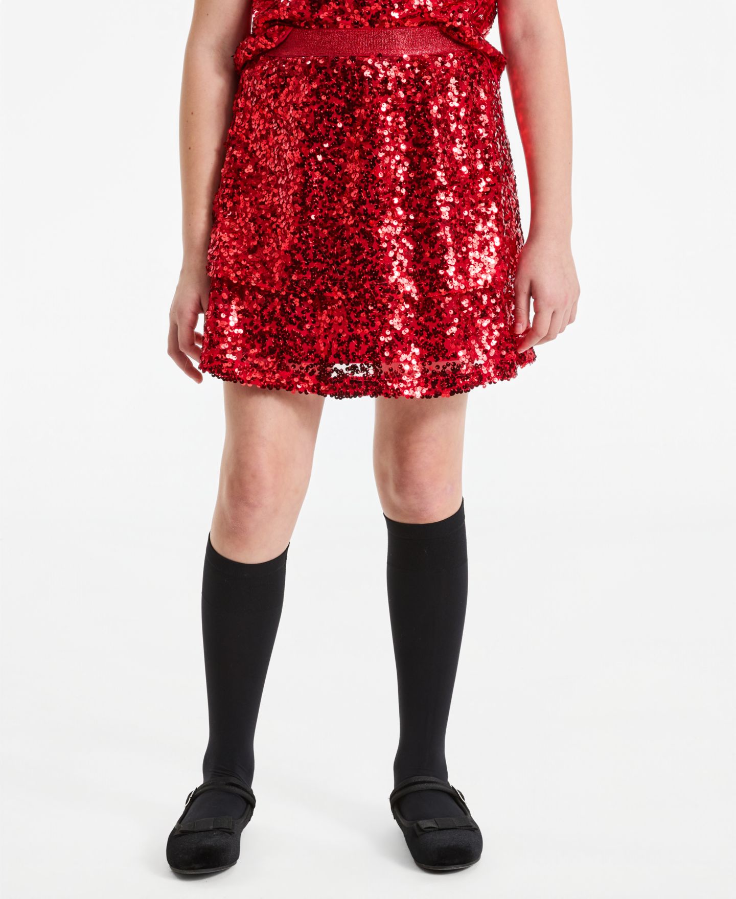 Юбка Epic Threads Sequin Tiered Pull-On для девочек, цвет: Вишнёвый — фото 1
