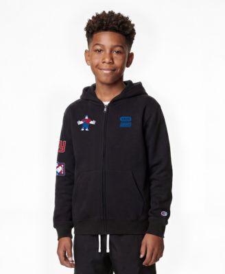 Big Boys and Girls Black New York Giants Disney X Champion Full-Zip Hoodie