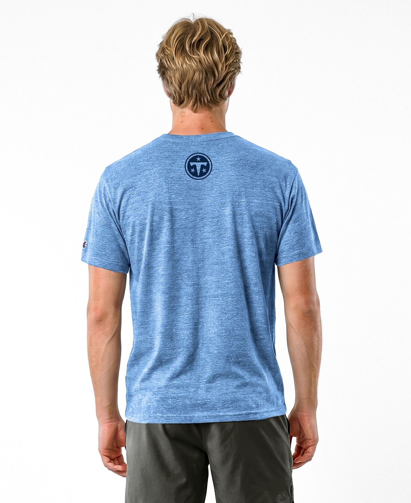 Мужская футболка Champion Light Blue Tennessee Titans Disney X Champion Tri-Blend — фото 5