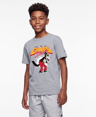 Big Boys and Girls Heather Gray Kansas City Chiefs Disney X Champion T-Shirt