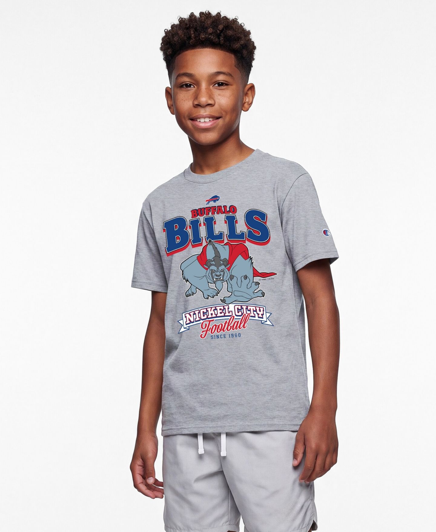 Детская футболка Champion Heather Gray Buffalo Bills Disney X Champion — фото 1
