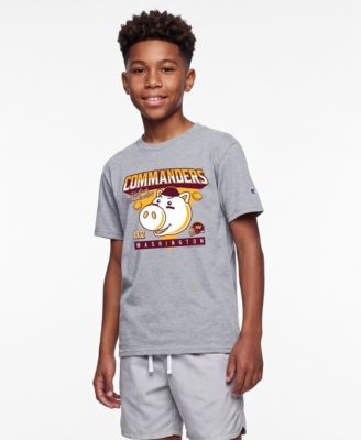 Big Boys and Girls Heather Gray Washington Commanders Disney X Champion T-Shirt