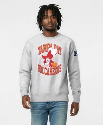 Men's Silver Tampa Bay Buccaneers Disney X Champion Reverse Weave Fleece Crewneck Sweatshirt