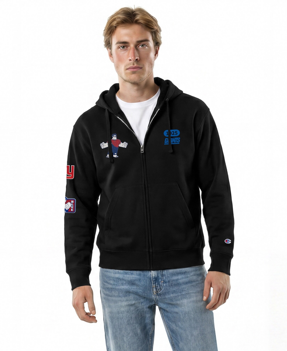 Champion Men's Black New York Giants Disney X Champion All Star Full-Zip Hoodie