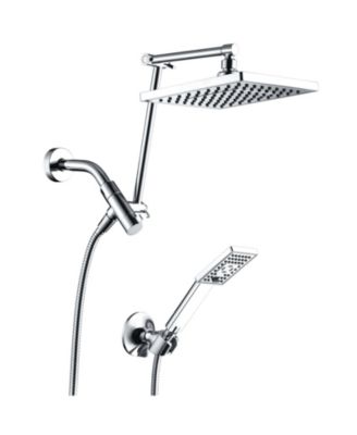 8" Rain Shower Head Double Extension Arm Dual Handheld Set