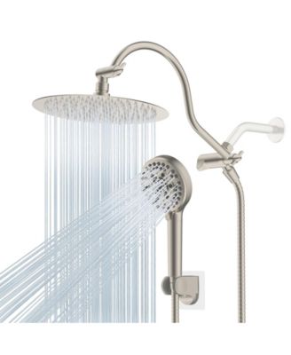 10'' Metal Rainfall Handheld Shower Head With Extension Arm Round