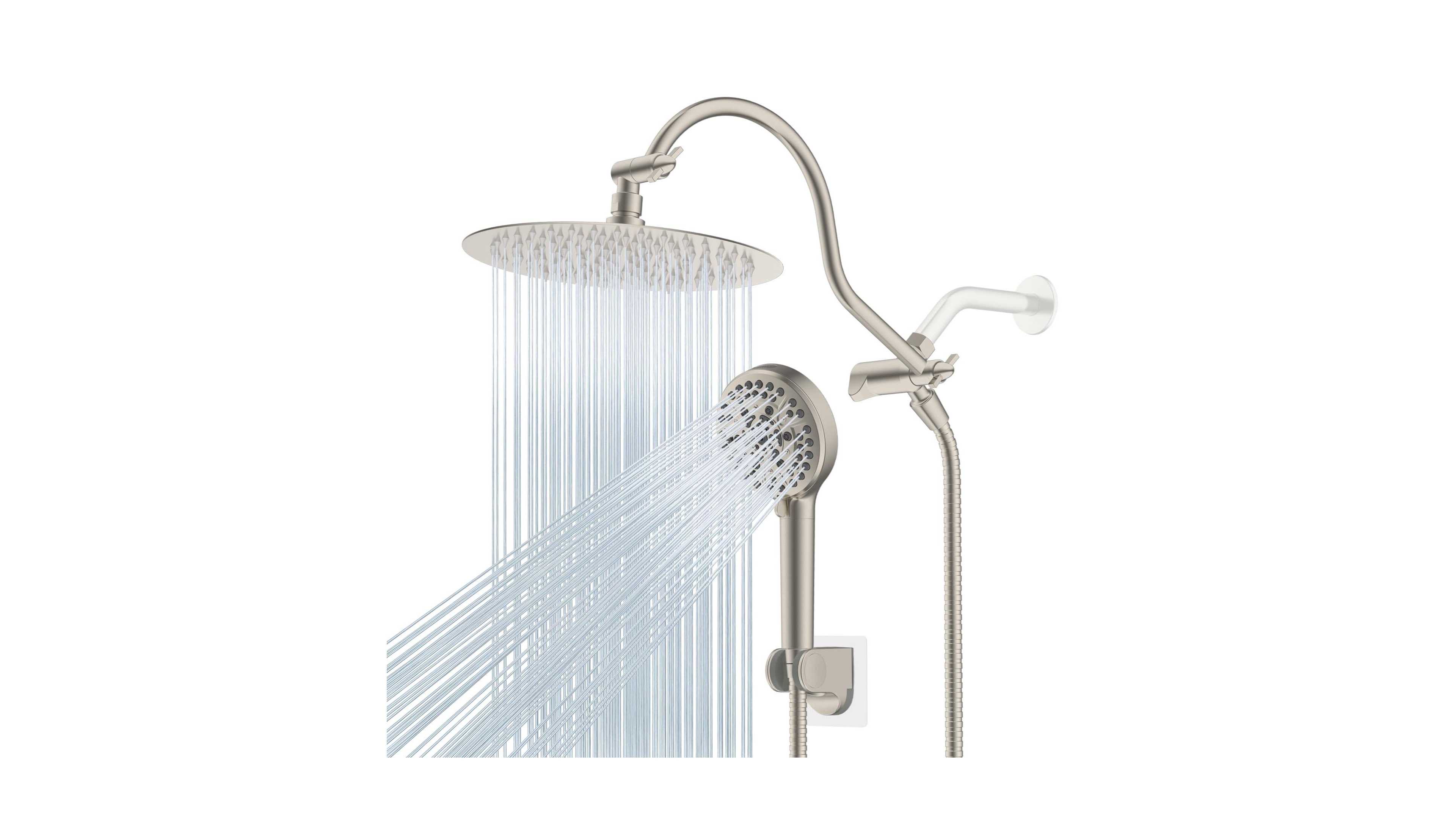 Cyqbd 10'' Metal Rainfall Handheld Shower Head With Extension Arm Round