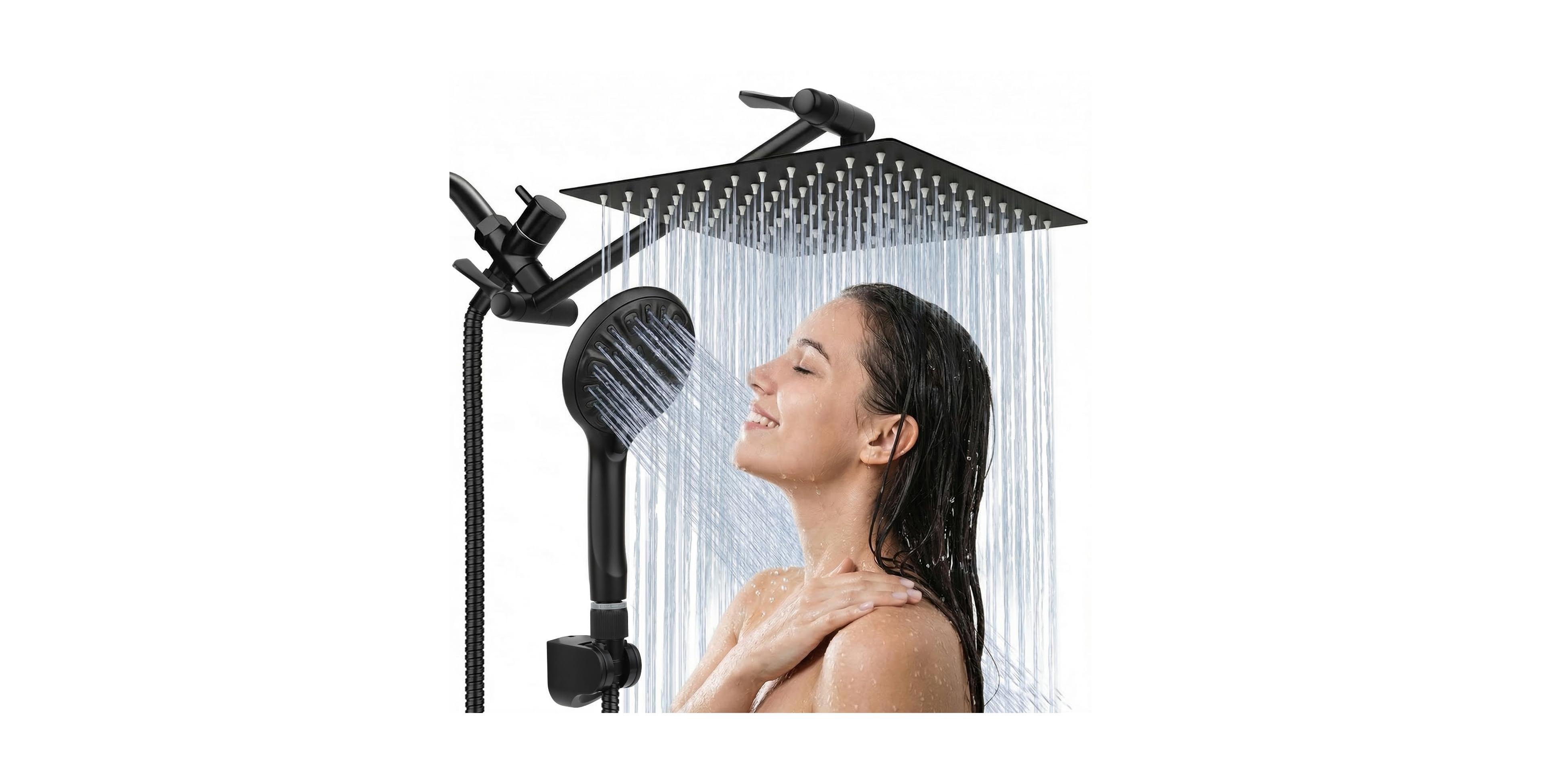 Cyqbd 12'' Shower Head Rainfall Handheld Extension Arm Adjustable