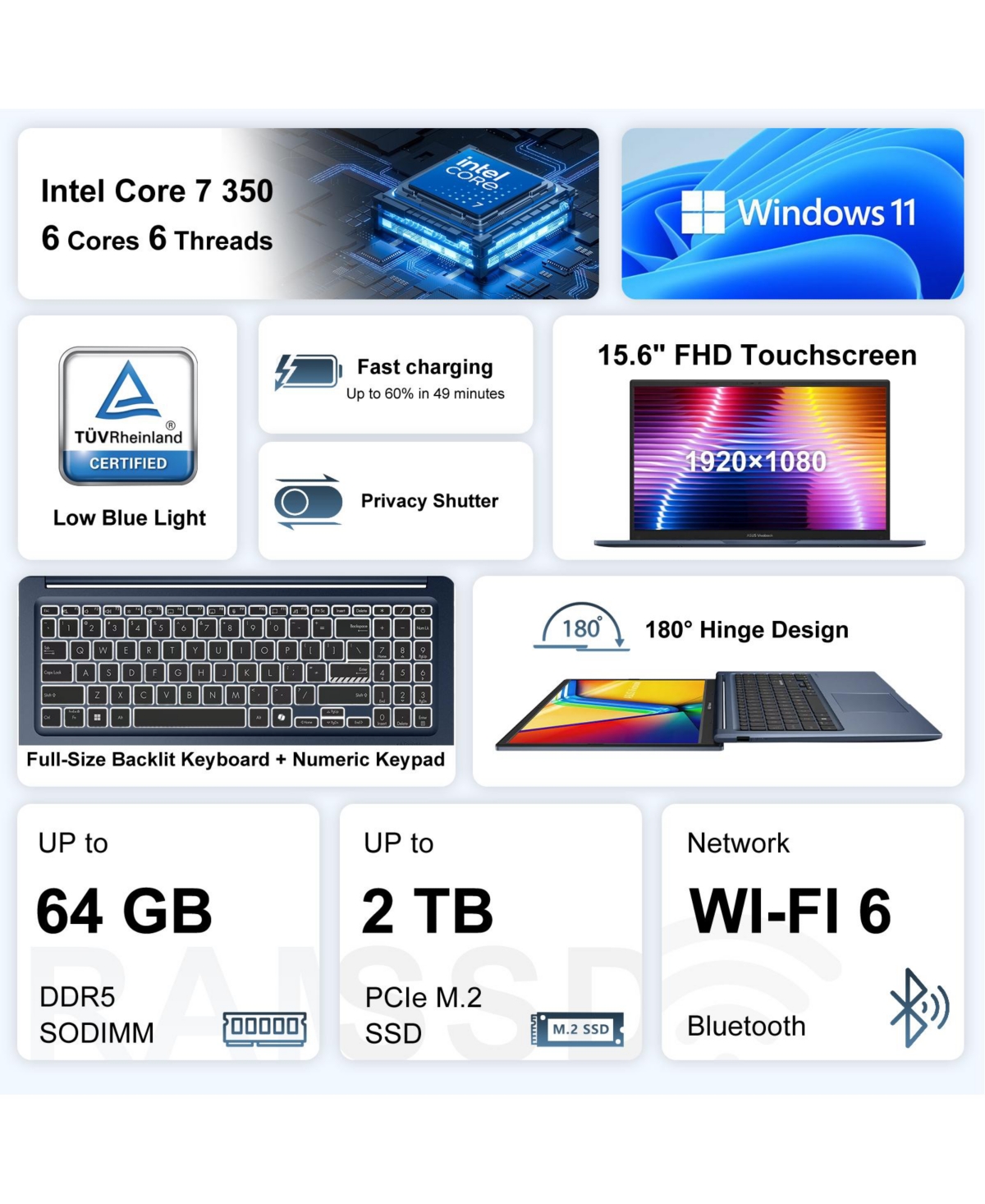 Asus Vivobook 15 15.6" Touchscreen Wi-Fi 6 Laptop