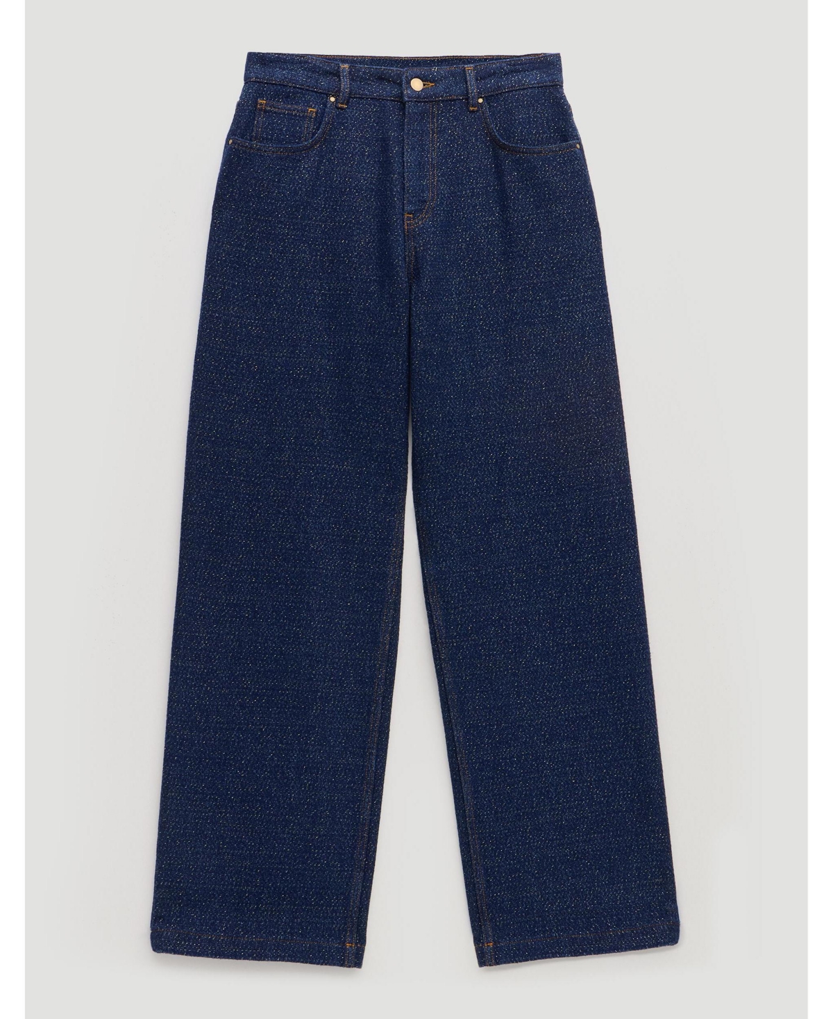 Hush Women's Romy High-Waisted Wide-Leg Lurex Cotton-Blend Jeans