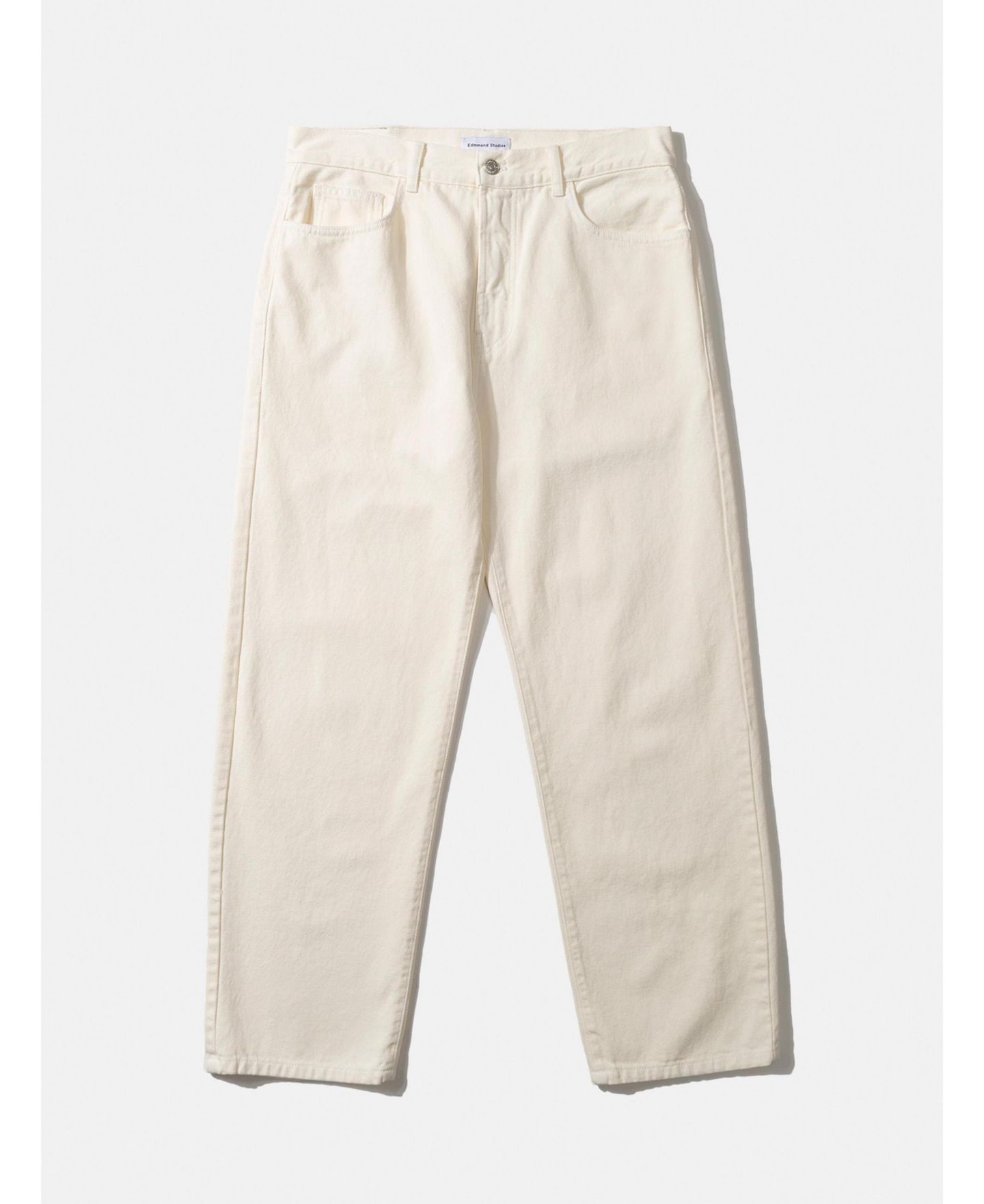 Мужские джинсы Edmmond Studios Avail Straight-Leg Light-Wash Relaxed-Fit, цвет: Молочный белый — фото 4