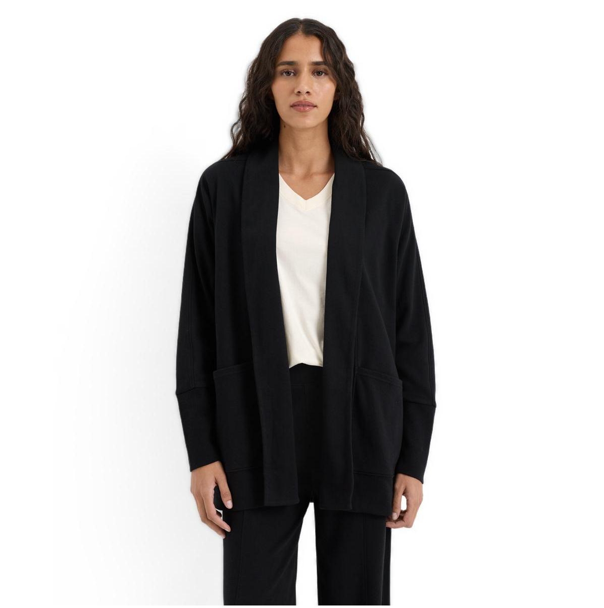 Pact Women's Organic Cotton Roam Wrap Cardigan - Black
